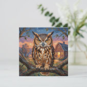 Rustic Impasto Great Horned Owl Blank (スタンド正面)