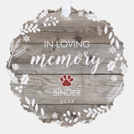 Rustic In Loving Memory PET Memorial Photo オーナメントカード
