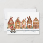 Rustic It Takes Village Houses Winter Baby Shower サンキューカード (裏面)