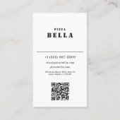 Rustic Italian Pizza Bella Coastal Town Shop 名刺 (裏面)