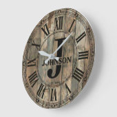 Rustic Johnson Family Clock | Farmhouse Decor  ラージ壁時計 (傾斜)