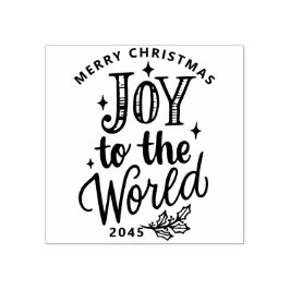 Rustic Joy to the World クリスマスレタリング ラバースタンプ