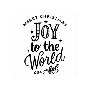 Rustic Joy to the World クリスマスレタリング ラバースタンプ