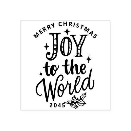 Rustic Joy to the World クリスマスレタリング ラバースタンプ (インプリント)