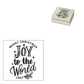Rustic Joy to the World Christmas Lettering ラバースタンプ (押印)