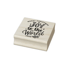 Rustic Joy to the World Christmas Lettering ラバースタンプ