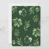 rustic jungleの動物と緑の木の装飾の誕生日パーティー 招待状 (裏面)