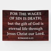 Rustic King James Bible Romans Christian Gospel 横断幕 (横)