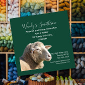 Rustic Knitting Teacher Business Card | Wool Yarn スクエア名刺