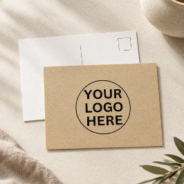 Rustic Kraft サンクスノート ビジネス ロゴ ポストカード