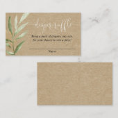 Rustic kraft baby shower diaper raffle cards エンクロージャーカード (正面/裏面)