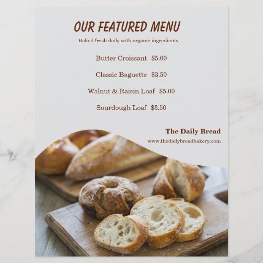 Rustic Kraft Bakery New Open Grand Opening Flyer チラシ (裏面)