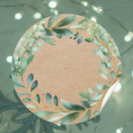 Rustic kraft Blank Christmas jam ingredient Label ラウンドシール