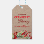 Rustic Kraft Christmas Cranberry Chutney Labels ギフトタグ (正面)