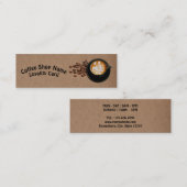 Rustic Kraft Coffee Cups Coffee Beans スキニー名刺 (正面/裏面)