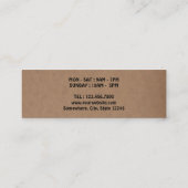 Rustic Kraft Coffee Cups Coffee Beans スキニー名刺 (裏面)