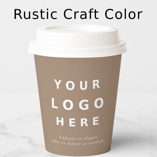 Rustic Kraft Custom Logo for Modern Business Brand 紙コップ