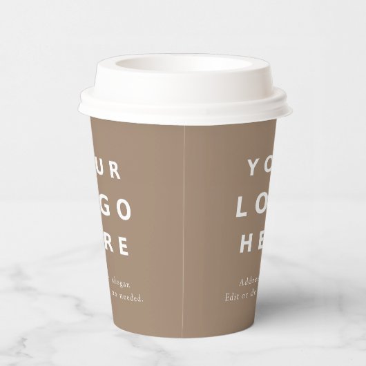 Rustic Kraft Custom Logo for Modern Business Brand 紙コップ (右)