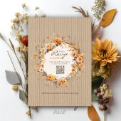 Rustic Kraft Fall Floral Autumn Leaf Brown Wedding 招待状