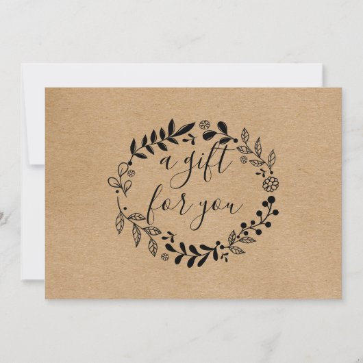 Rustic Kraft Garland Gift Certificate Loyalty Card (正面)