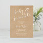 Rustic Kraft Gender Neutral Baby Sprinkle Shower 招待状 (スタンド正面)