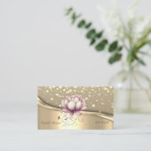 Rustic Kraft, Gold Confetti,Chic Lotus 名刺 (スタンド正面)