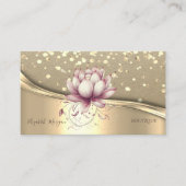 Rustic Kraft, Gold Confetti,Chic Lotus 名刺 (正面)