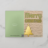 Rustic Kraft Look Folded Non-Photo Green Gold 箔シーズンカード (外側レイダウン)