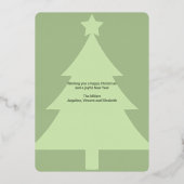 Rustic Kraft Look Trendy Non-Photo Green Gold 箔シーズンカード (裏面)