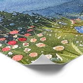 Rustic Kraft Mountain Floral Wedding Welcome Sign ポスター (角)