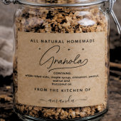 Rustic kraft Script Homemade Granola Label 長方形シール