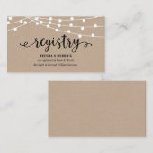 Rustic kraft string lights, Wedding Registry エンクロージャーカード (正面/裏面)
