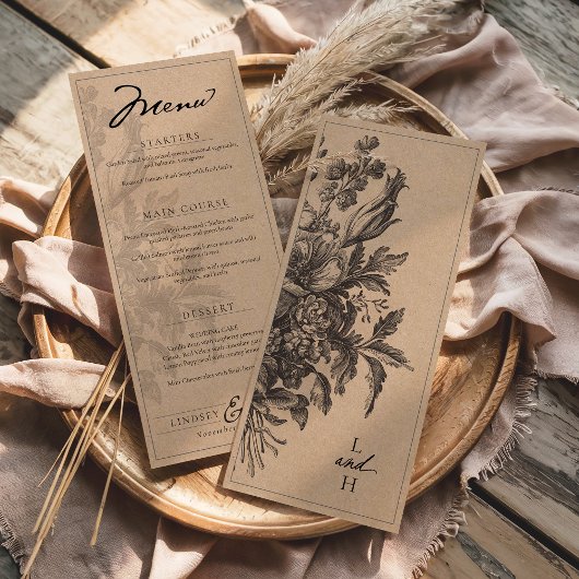 Rustic Kraft Vintage Floral Romantic Wedding メニュー