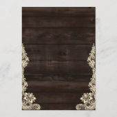 Rustic Lace and Wood Script Calligraphy Wedding 招待状 (裏面)