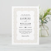 Rustic Lace Vintage Elegant QR Code Wedding 招待状 (スタンド正面)