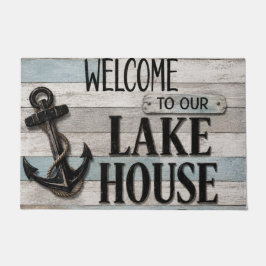 Rustic Lake House Anchor Nautical Coastal ドアマット