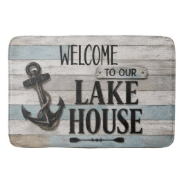 Rustic Lake House Anchor Nautical Coastal バスマット