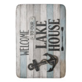 Rustic Lake House Anchor Nautical Coastal  バスマット (正面縦)
