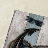 Rustic Lake House Anchor Nautical Coastal ビーチタオル (インサイチュ)