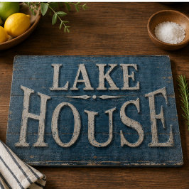 Rustic Lake House Welcome Vintage Cabin Entrance カッティングボード
