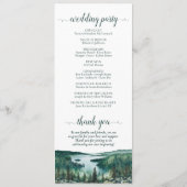 Rustic Lake Tahoe Watercolor Landscape Wedding プログラム (裏面)