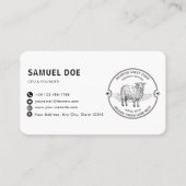 Rustic Lamb Sheep Farm LOGO QRコード 名刺 (正面)