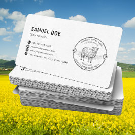 Rustic Lamb Sheep Farm LOGO QR Code  名刺