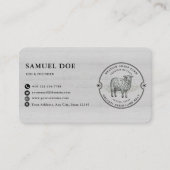 Rustic Lamb Sheep Farm LOGO QR Code Gray 名刺 (正面)