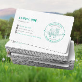 Rustic Lamb Sheep Farm LOGO QR Code Green 名刺