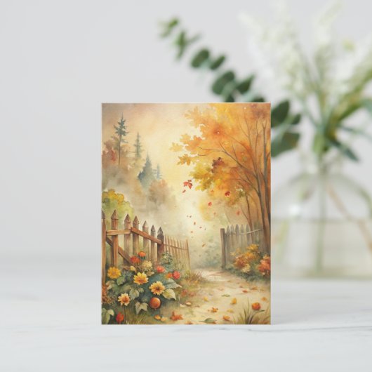 Rustic Landscape - Welcome Fall シーズンポストカード (スタンド正面)