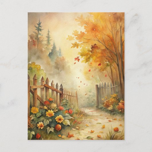 Rustic Landscape - Welcome Fall シーズンポストカード (正面)