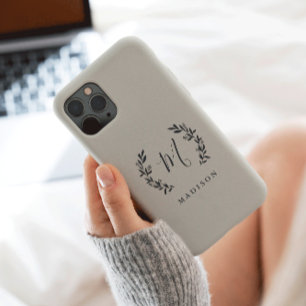 Rustic Laurel Script Monogram Name Case-Mate iPhon Case-Mate iPhone 14 Pro Maxケース