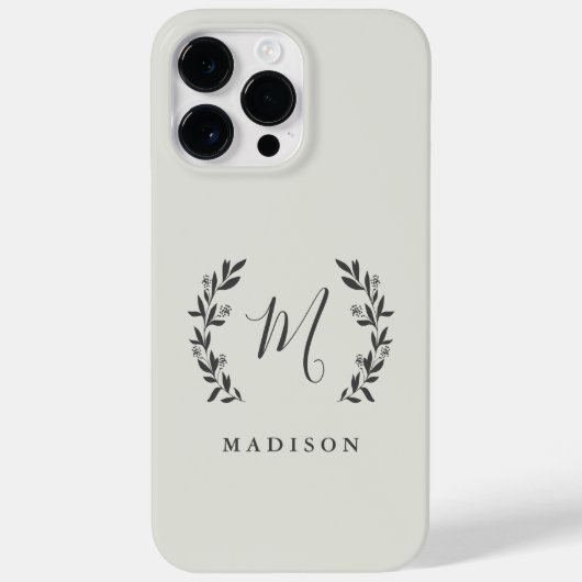 Rustic Laurel Script Monogram Name Case-Mate iPhon iPhoneケース (裏面)