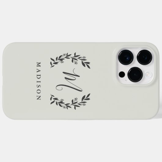Rustic Laurel Script Monogram Name Case-Mate iPhon iPhoneケース (裏面 (横))